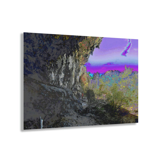 Acrylic Prints - US Made - Ideal for a Stunning Home/Office Decor Ideas - Remote Mona island - Caves Colorful Exteriors - CCMM* - Green Forest Home