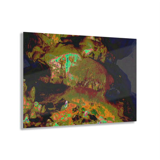 Acrylic Prints - US Made - Ideal for a Stunning Home/Office Decor Ideas - Remote Mona island - Caves Colorful Interiors - CCMM* - Green Forest Home