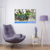 Acrylic Prints - US Made - Ideal for a Stunning Home/Office Decor Ideas - Remote Mona island - Coconut forest & caves from Boat - CCMM* - Green Forest Home