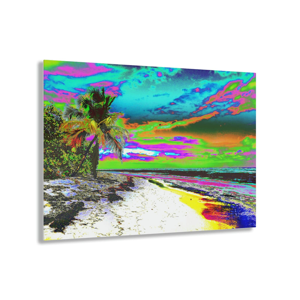 Acrylic Prints - US Made - Ideal for a Stunning Home/Office Decor Ideas - Remote Mona island - Corner on Pajaros Beach - CCMM* - Green Forest Home