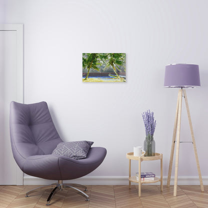 Acrylic Prints - US Made - Ideal for a Stunning Home/Office Decor Ideas - Remote Mona island - Dynamic Palms, Pier and Fisherman - CCMM* - Green Forest Home
