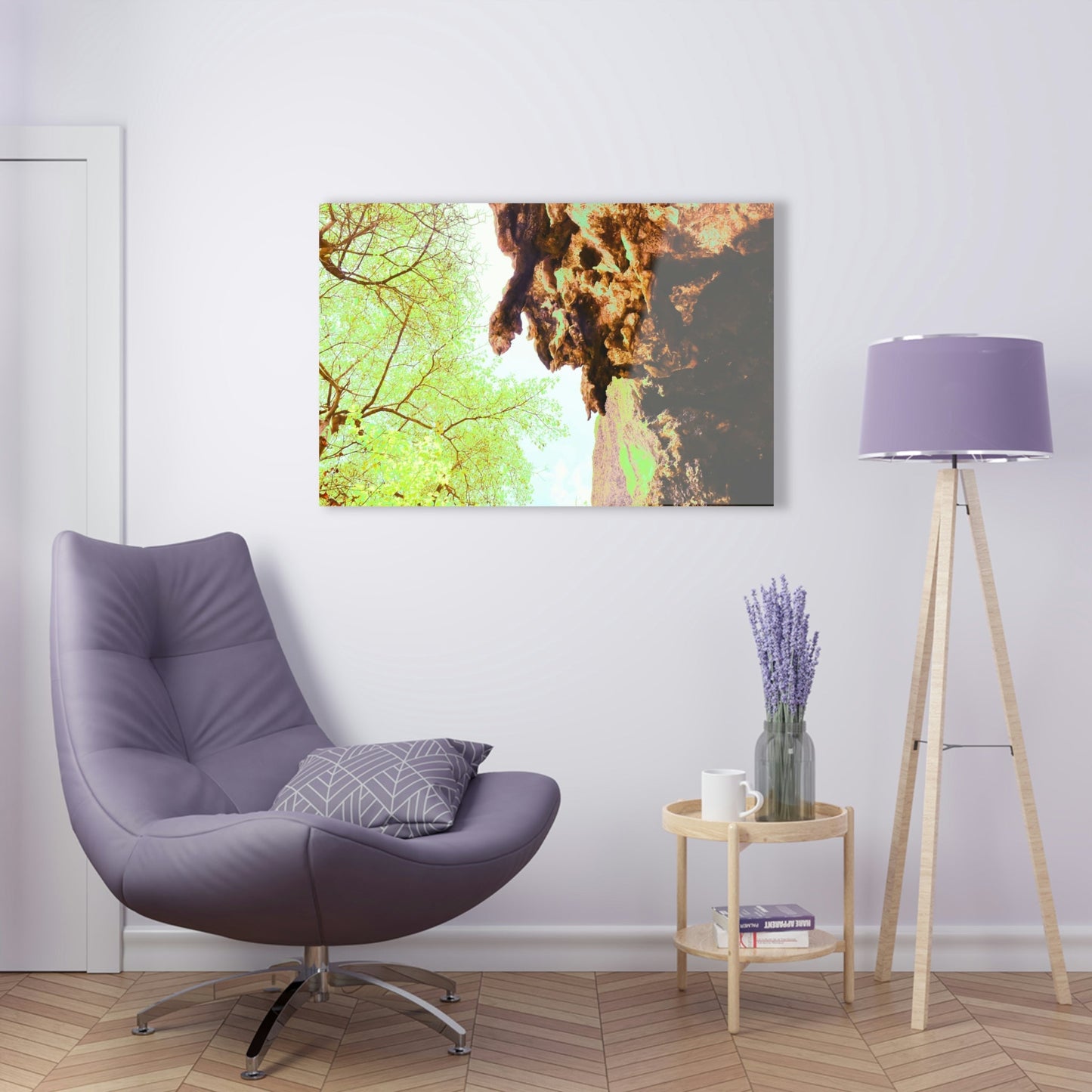 Acrylic Prints - US Made - Ideal for a Stunning Home/Office Decor Ideas - Remote Mona island - Huge Stalactite in a caves entrance - CCMM* - Green Forest Home