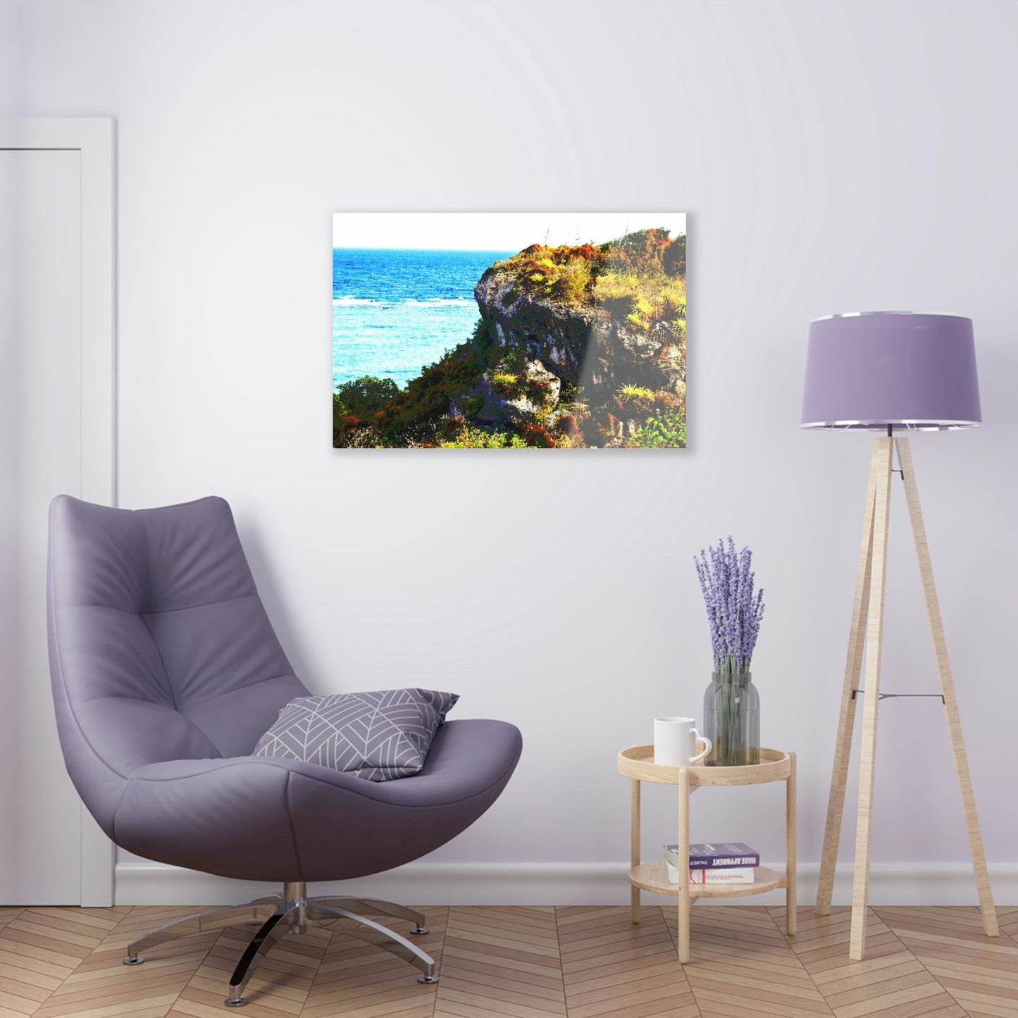 Acrylic Prints - US Made - Ideal for a Stunning Home/Office Decor Ideas - Remote Mona island - Mountain edge in Plateau - CCMM* - Green Forest Home