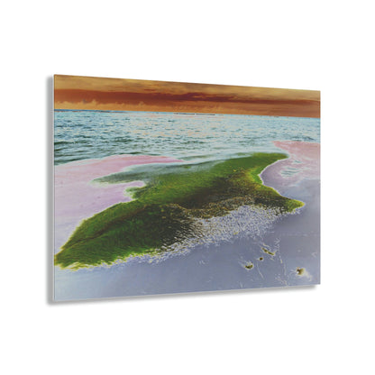 Acrylic Prints - US Made - Ideal for a Stunning Home/Office Decor Ideas - Remote Mona island - Pajaros Beach & Algage - CCMM* - Green Forest Home