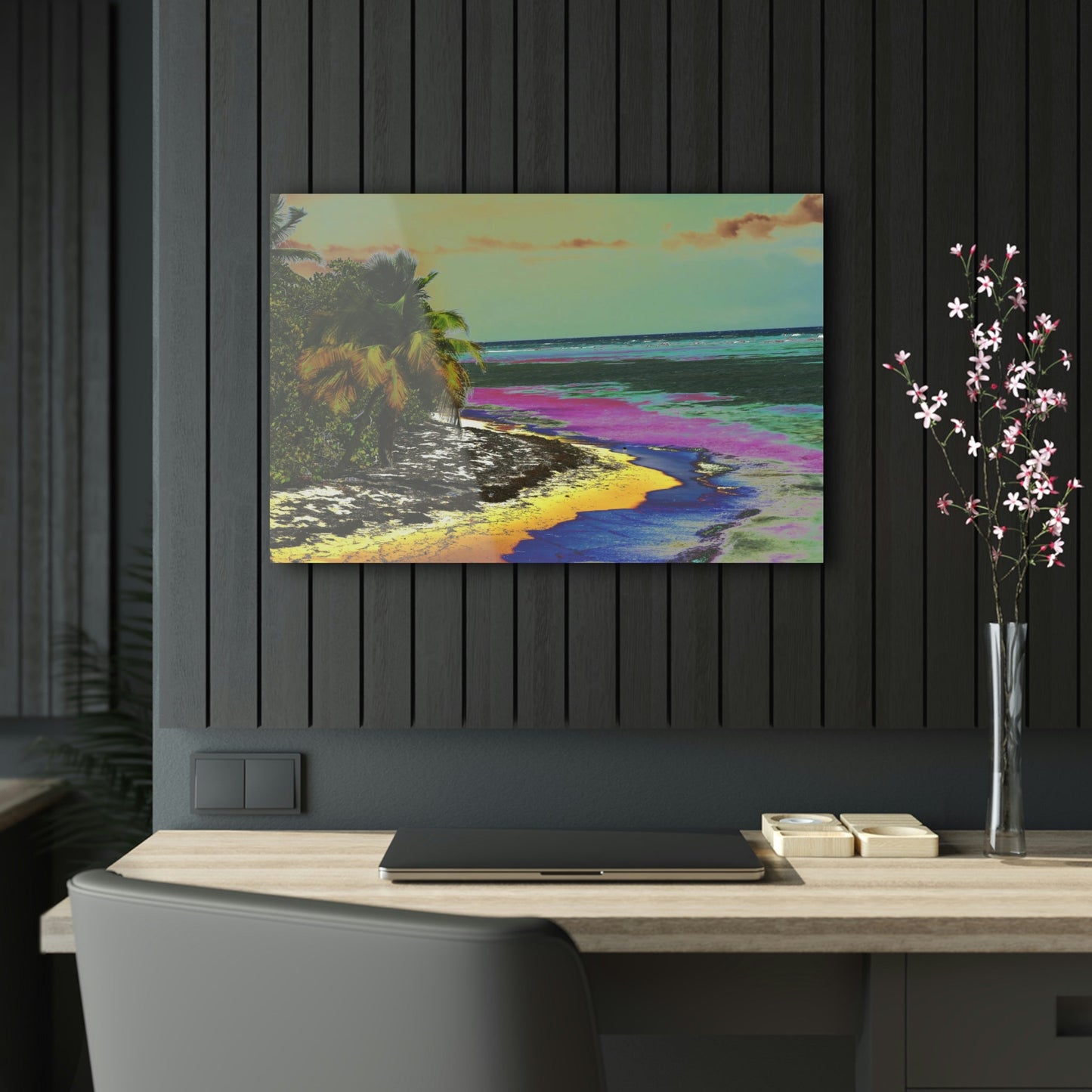 Acrylic Prints - US Made - Ideal for a Stunning Home/Office Decor Ideas - Remote Mona island - Pajaros beach Corner - CCMM* - Green Forest Home