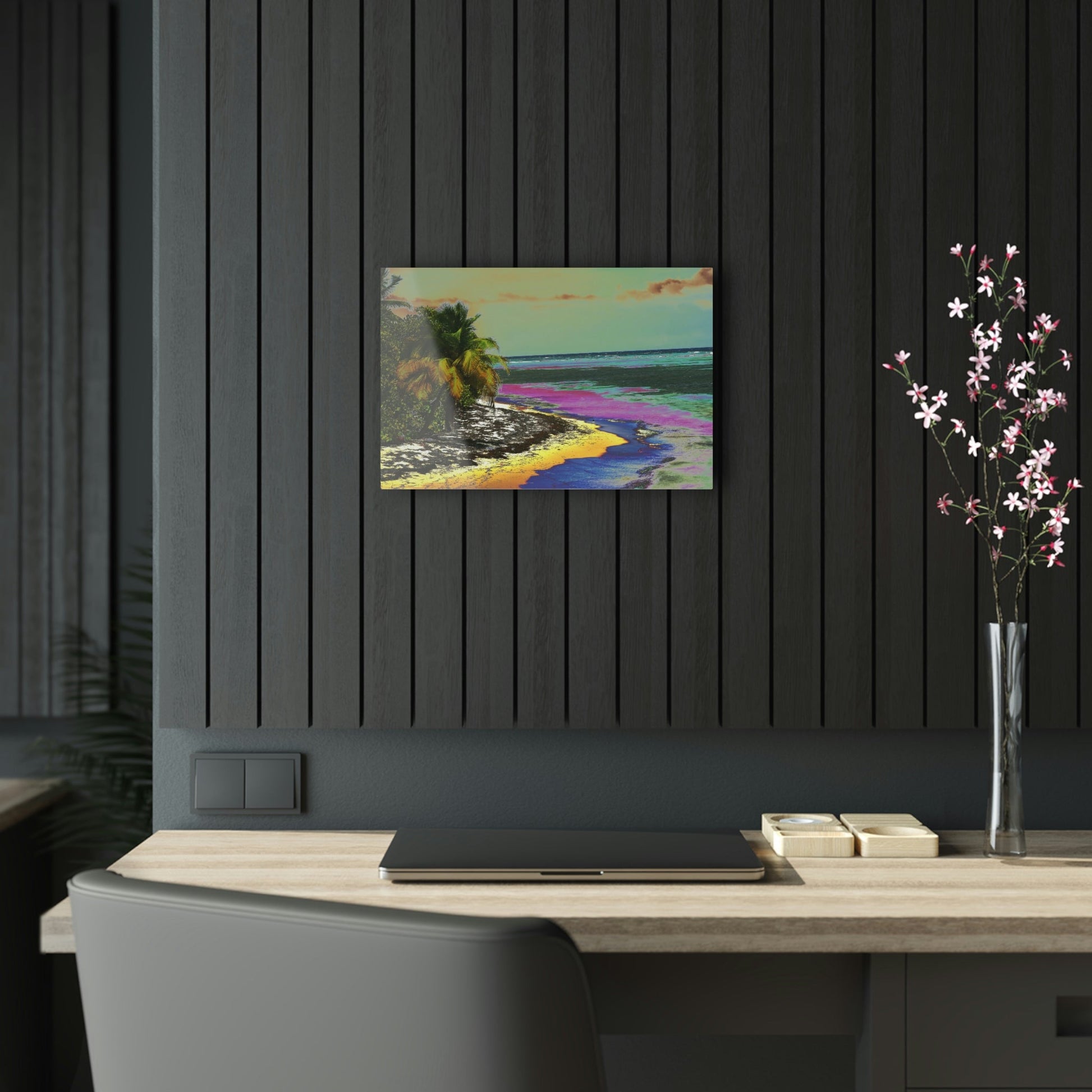 Acrylic Prints - US Made - Ideal for a Stunning Home/Office Decor Ideas - Remote Mona island - Pajaros beach Corner - CCMM* - Green Forest Home
