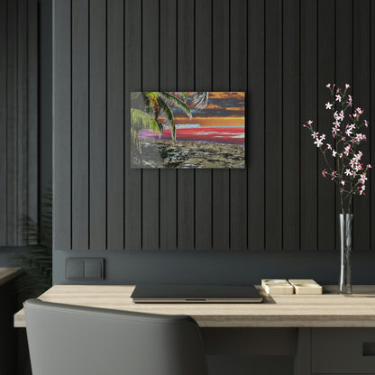 Acrylic Prints - US Made - Ideal for a Stunning Home/Office Decor Ideas - Remote Mona island - Plateau and Vivid Ocean from Beach - CCMM* - Green Forest Home