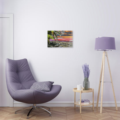 Acrylic Prints - US Made - Ideal for a Stunning Home/Office Decor Ideas - Remote Mona island - Plateau and Vivid Ocean from Beach - CCMM* - Green Forest Home