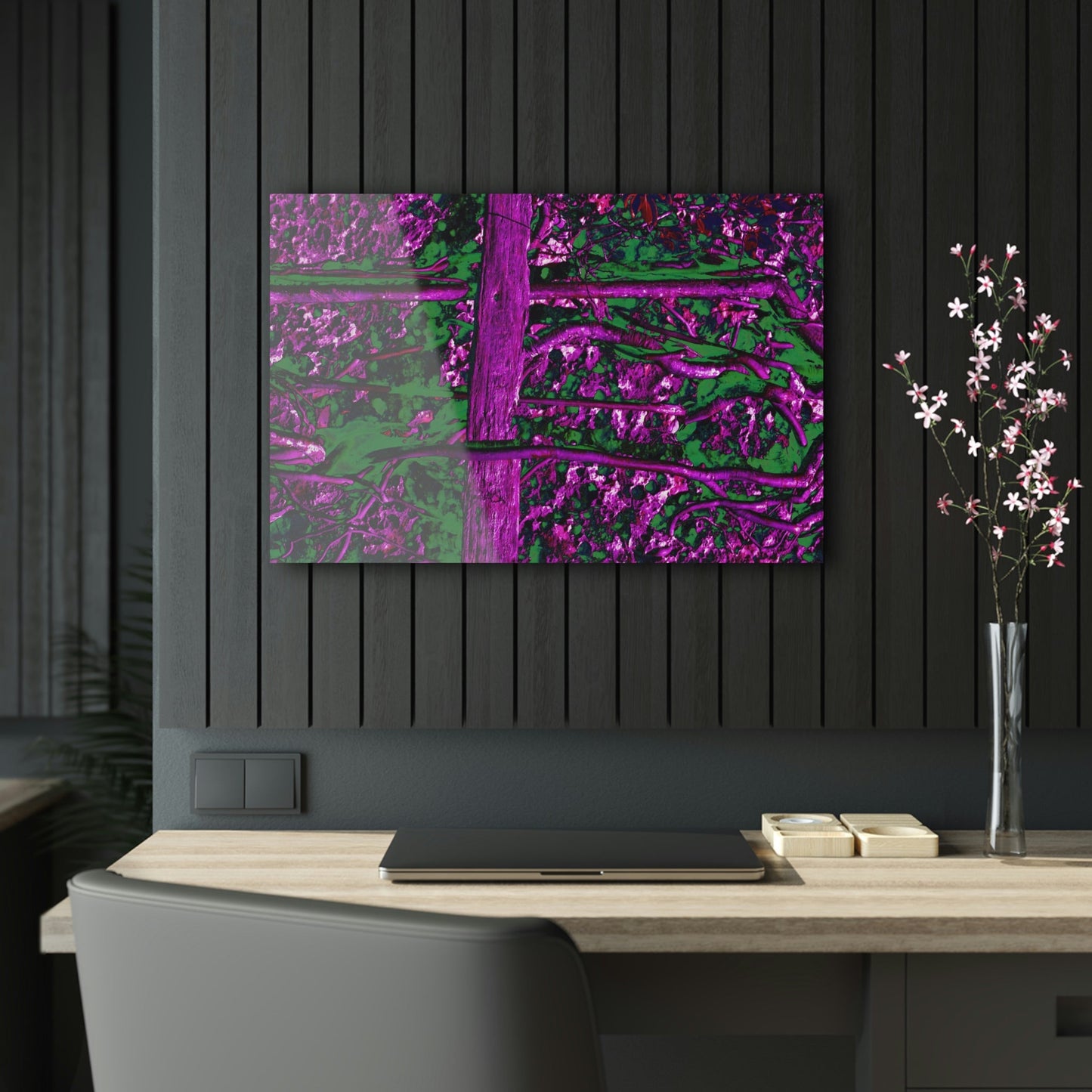 Acrylic Prints - US Made - Ideal for a Stunning Home/Office Decor Ideas - Remote Mona island - Roots grow on flat boulder - CCMM* - Green Forest Home