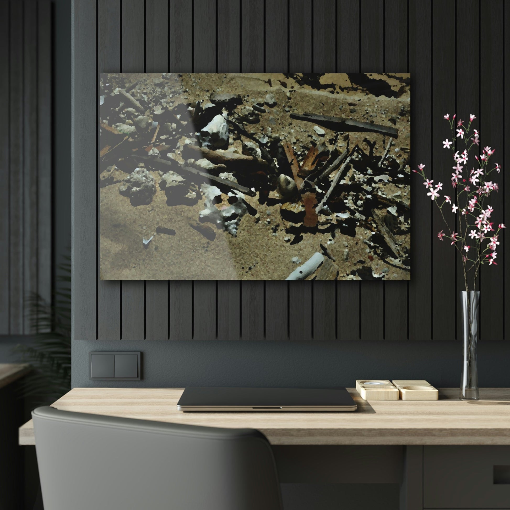 Acrylic Prints - US Made - Ideal for a Stunning Home/Office Decor Ideas - Remote Mona island - Sea Shells & Tides Washout - CCMM* - Green Forest Home