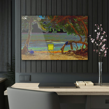 Acrylic Prints - US Made - Ideal for a Stunning Home/Office Decor Ideas - Remote Mona island - Seat of ocean contemplation - CCMM* - Green Forest Home