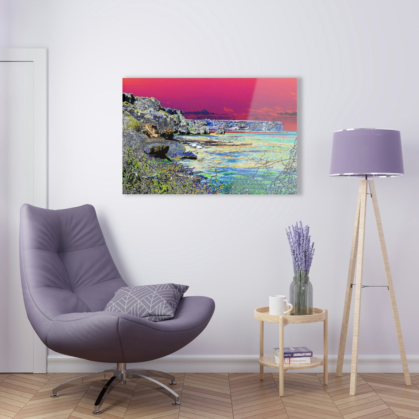 Acrylic Prints - US Made - Ideal for a Stunning Home/Office Decor Ideas - Remote Mona island - View of beach & Monas Plateau - CCMM* - Green Forest Home