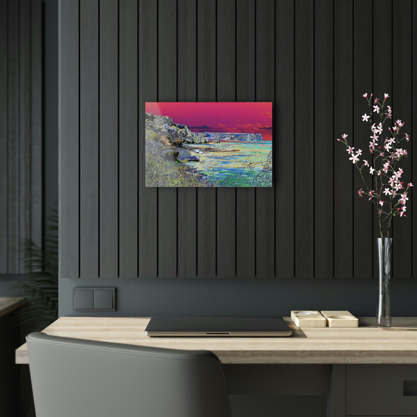 Acrylic Prints - US Made - Ideal for a Stunning Home/Office Decor Ideas - Remote Mona island - View of beach & Monas Plateau - CCMM* - Green Forest Home