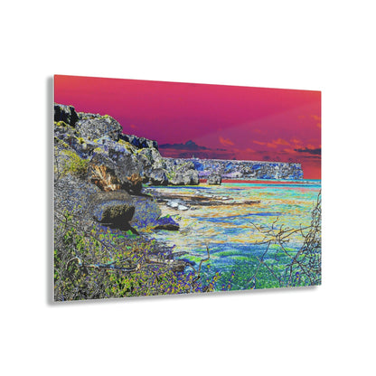 Acrylic Prints - US Made - Ideal for a Stunning Home/Office Decor Ideas - Remote Mona island - View of beach & Monas Plateau - CCMM* - Green Forest Home