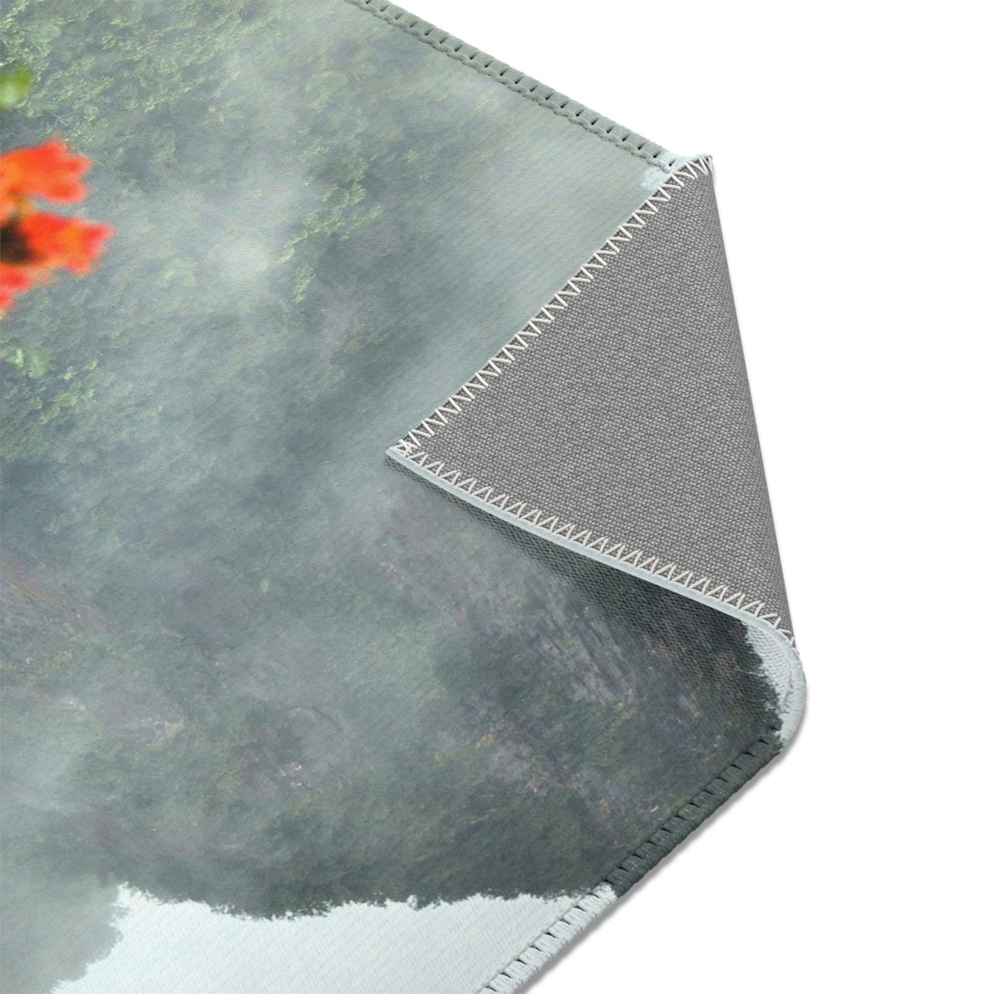 Area Rugs - Awesome view of Yokahu tower after storm - El Yunque rainforest PR - Green Forest Home