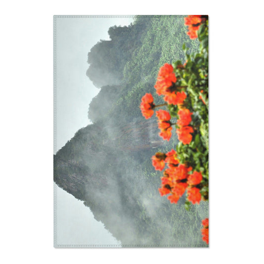 Area Rugs - Awesome view of Yokahu tower after storm - El Yunque rainforest PR - Green Forest Home