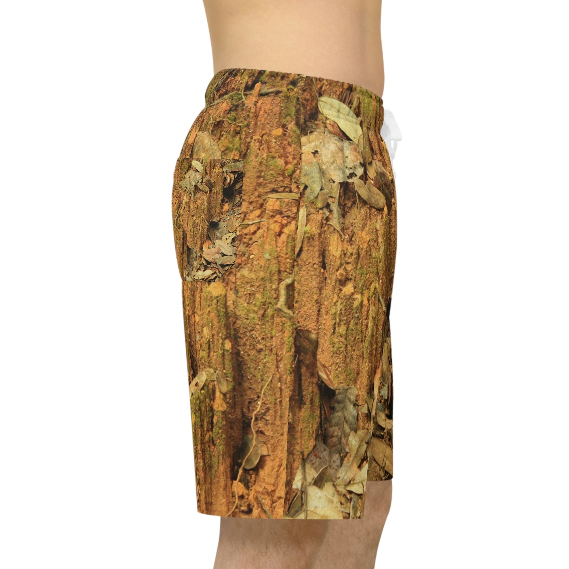 Athletic Long Shorts (AOP) - All Over Print - Landslide in El Yunque Rainforest Puerto Rico - Made in China - Green Forest Home