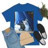 AU Print - Giladan 5000 - Unisex Heavy Cotton Tee - Home Baby Cat Dante Dazzled by the curtains and wind - Puerto Rico - Green Forest Home