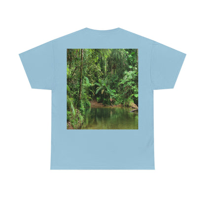 AU-PRINT UNISEX GILDAN 5000 - Heavy Cotton Tee - DAINTREE RAINFOREST National-Park - Australia - Printed in AU by The Print Bar - Green Forest Home