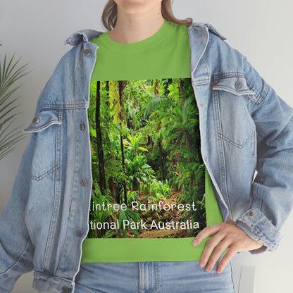 AU-PRINT UNISEX GILDAN 5000 - Heavy Cotton Tee - DAINTREE RAINFOREST National-Park - Australia - Printed in AU by The Print Bar - Green Forest Home