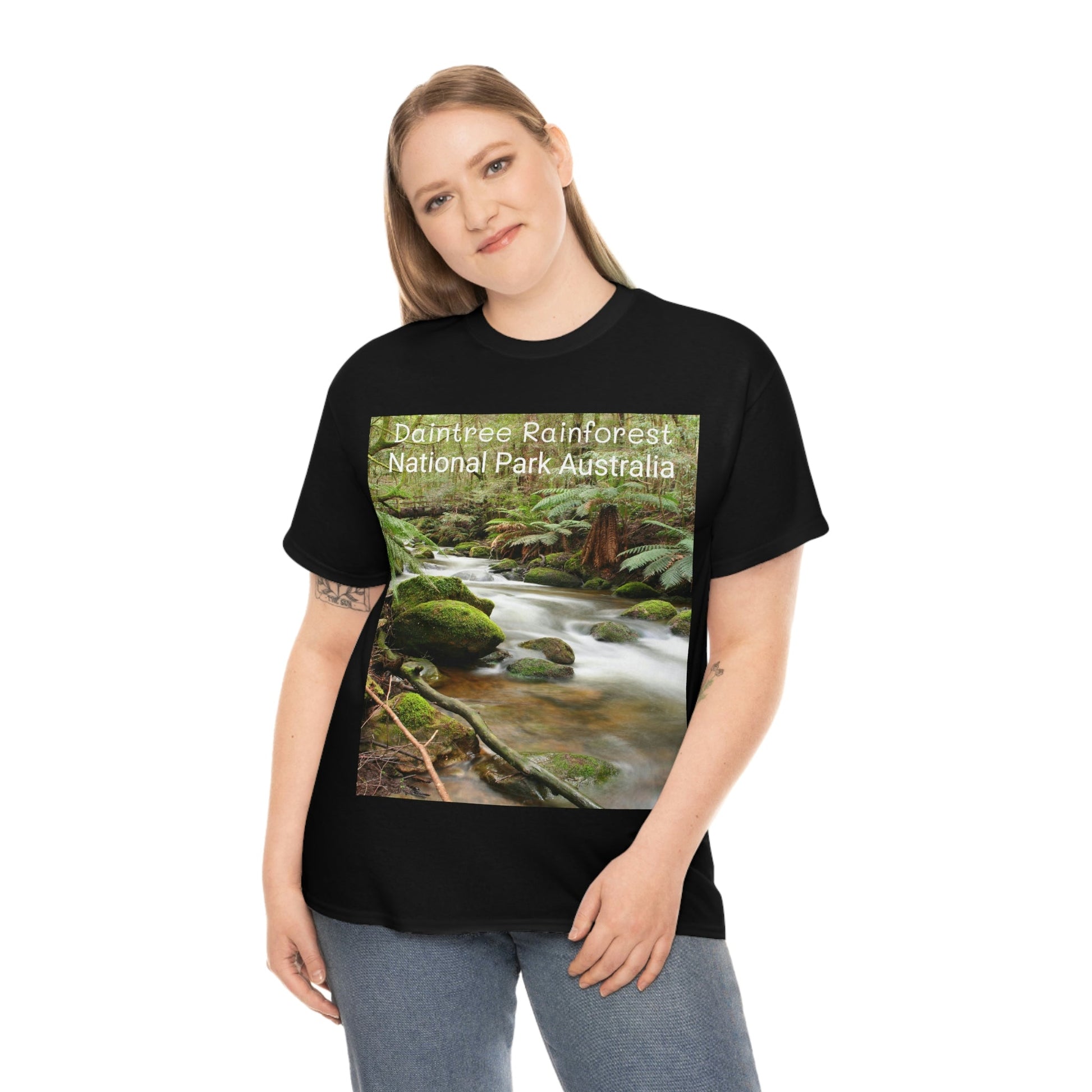 AU-PRINT UNISEX GILDAN 5000 - Heavy Cotton Tee - DAINTREE RAINFOREST National Park - Australia - Printed in AU by The Print Bar - Green Forest Home