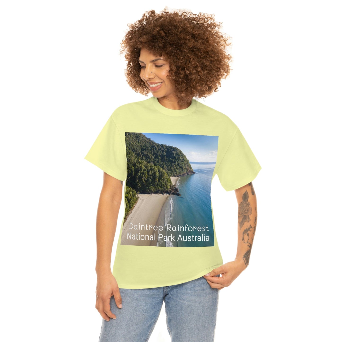 AU-PRINT UNISEX GILDAN 5000 - Heavy Cotton Tee - DAINTREE RAINFOREST National Park - Australia - Printed in AU by The Print Bar - Green Forest Home