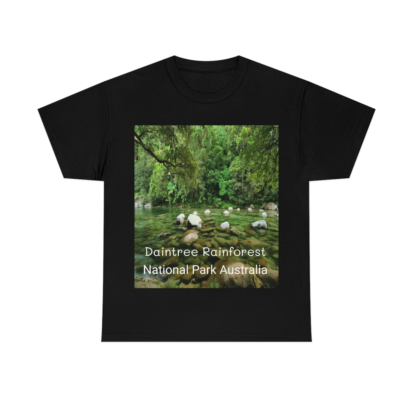AU-PRINT UNISEX GILDAN 5000 - Heavy Cotton Tee - DAINTREE RAINFOREST National Park - Australia - Printed in AU by The Print Bar - Green Forest Home