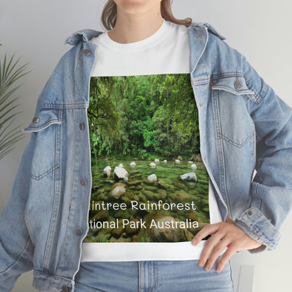 AU-PRINT UNISEX GILDAN 5000 - Heavy Cotton Tee - DAINTREE RAINFOREST National Park - Australia - Printed in AU by The Print Bar - Green Forest Home