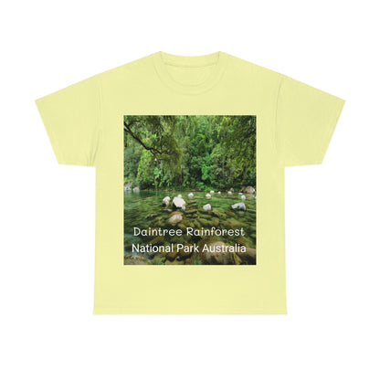 AU-PRINT UNISEX GILDAN 5000 - Heavy Cotton Tee - DAINTREE RAINFOREST National Park - Australia - Printed in AU by The Print Bar - Green Forest Home