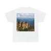 AU-PRINT UNISEX GILDAN 5000 - Heavy Cotton Tee - The Three Sisters, Blue Mountains, New South Wales, Australia - Printed in AU by The Print Bar - Green Forest Home