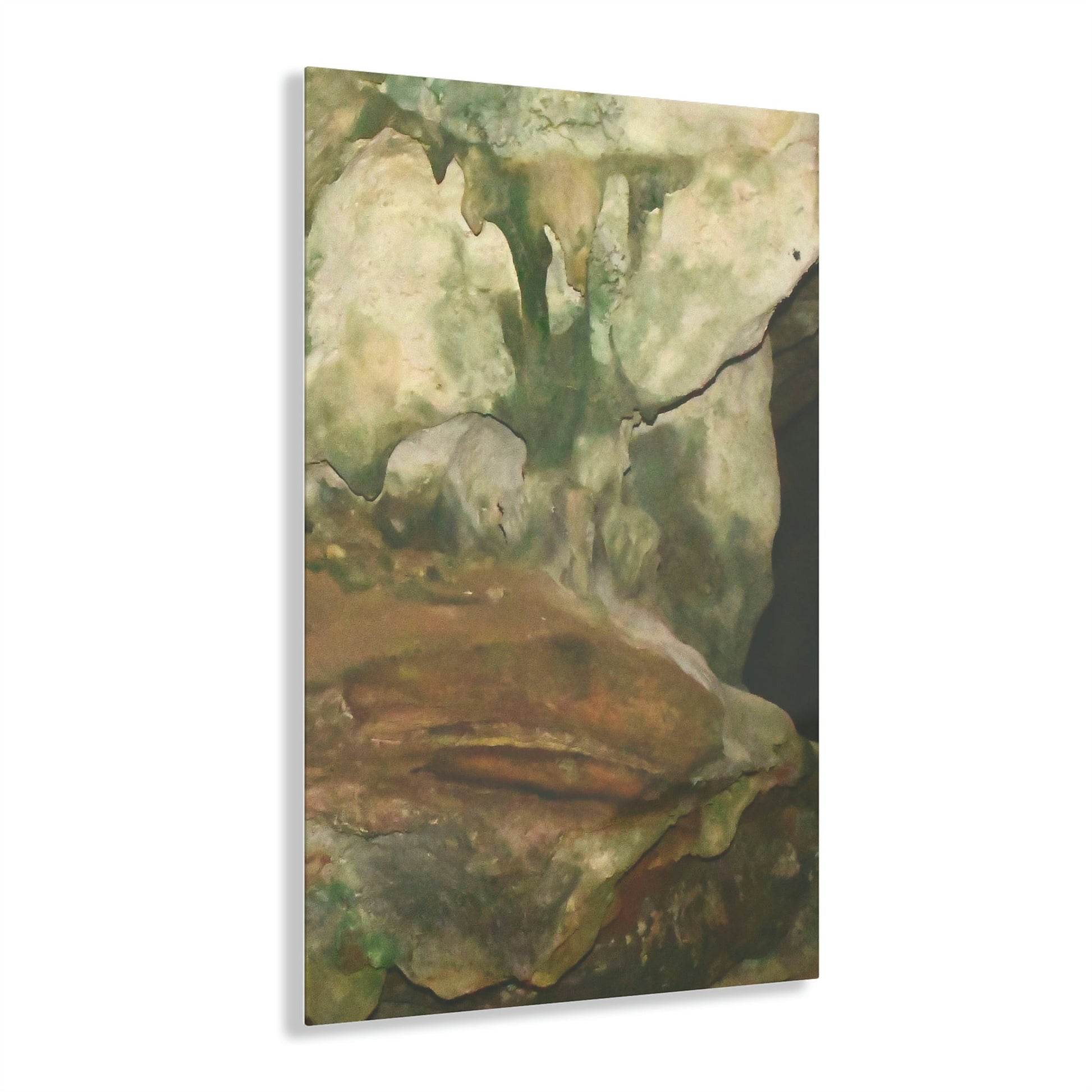 AWESOME Acrylic Prints - Stunning Pristine & Remote Mona island Puerto Rico - Cave entrace formations - limestone and algae shades - Green Forest Home