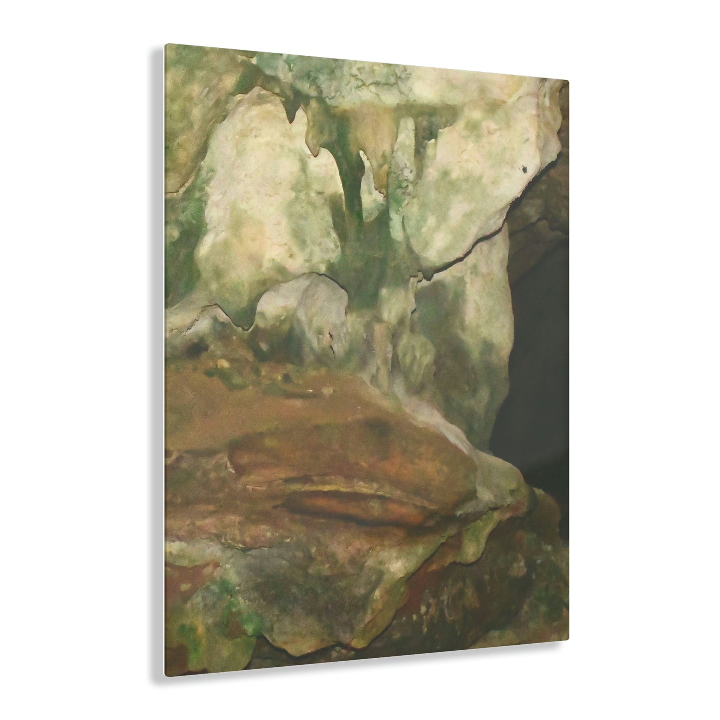 AWESOME Acrylic Prints - Stunning Pristine & Remote Mona island Puerto Rico - Cave entrace formations - limestone and algae shades - Green Forest Home