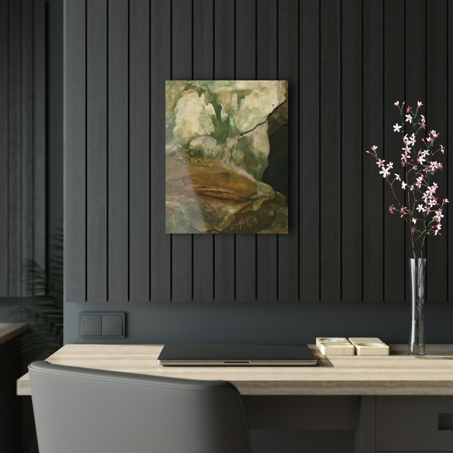 AWESOME Acrylic Prints - Stunning Pristine & Remote Mona island Puerto Rico - Cave entrace formations - limestone and algae shades - Green Forest Home