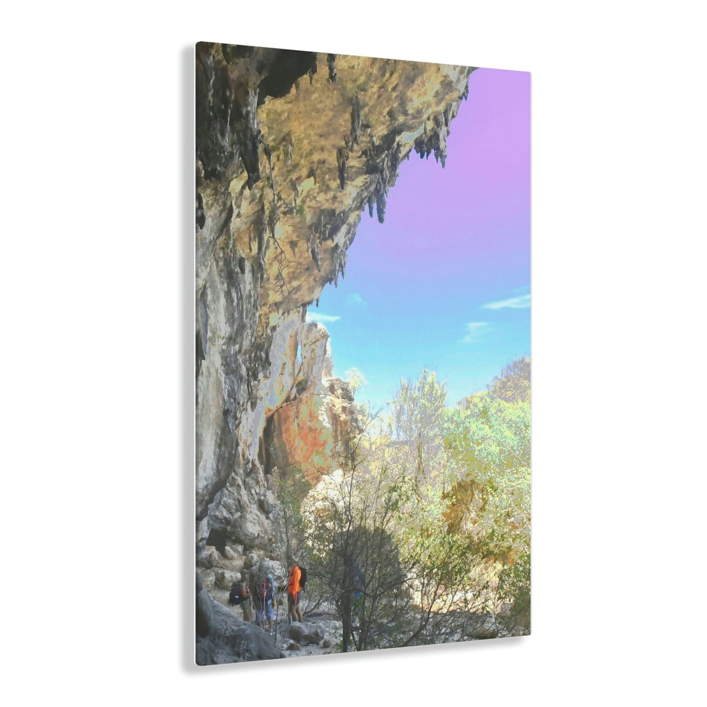 AWESOME Acrylic Prints - Stunning Pristine & Remote Mona island Puerto Rico - Caves Wall Formations - stalactites above - PR Sierra Club explorers - Green Forest Home