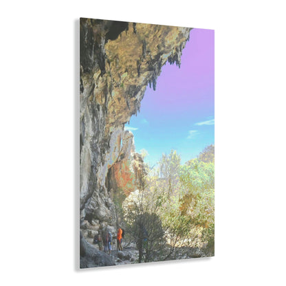 AWESOME Acrylic Prints - Stunning Pristine & Remote Mona island Puerto Rico - Caves Wall Formations - stalactites above - PR Sierra Club explorers - Green Forest Home