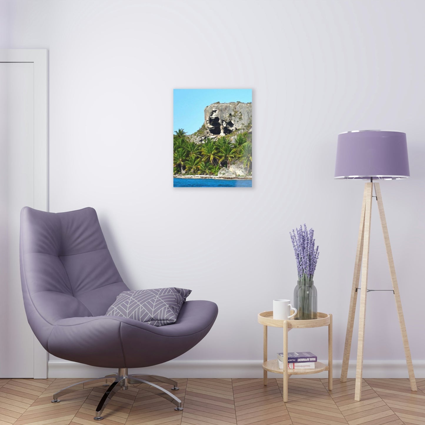 AWESOME Acrylic Prints - Stunning Pristine & Remote Mona island Puerto Rico - View from the Boat - Cave entrace and the Coconut palms Forest - Green Forest Home