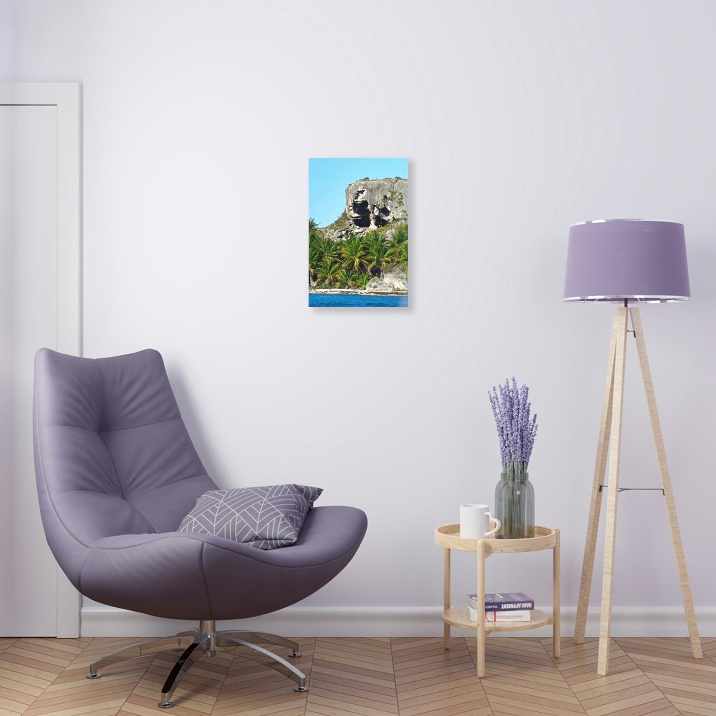 AWESOME Acrylic Prints - Stunning Pristine & Remote Mona island Puerto Rico - View from the Boat - Cave entrace and the Coconut palms Forest - Green Forest Home