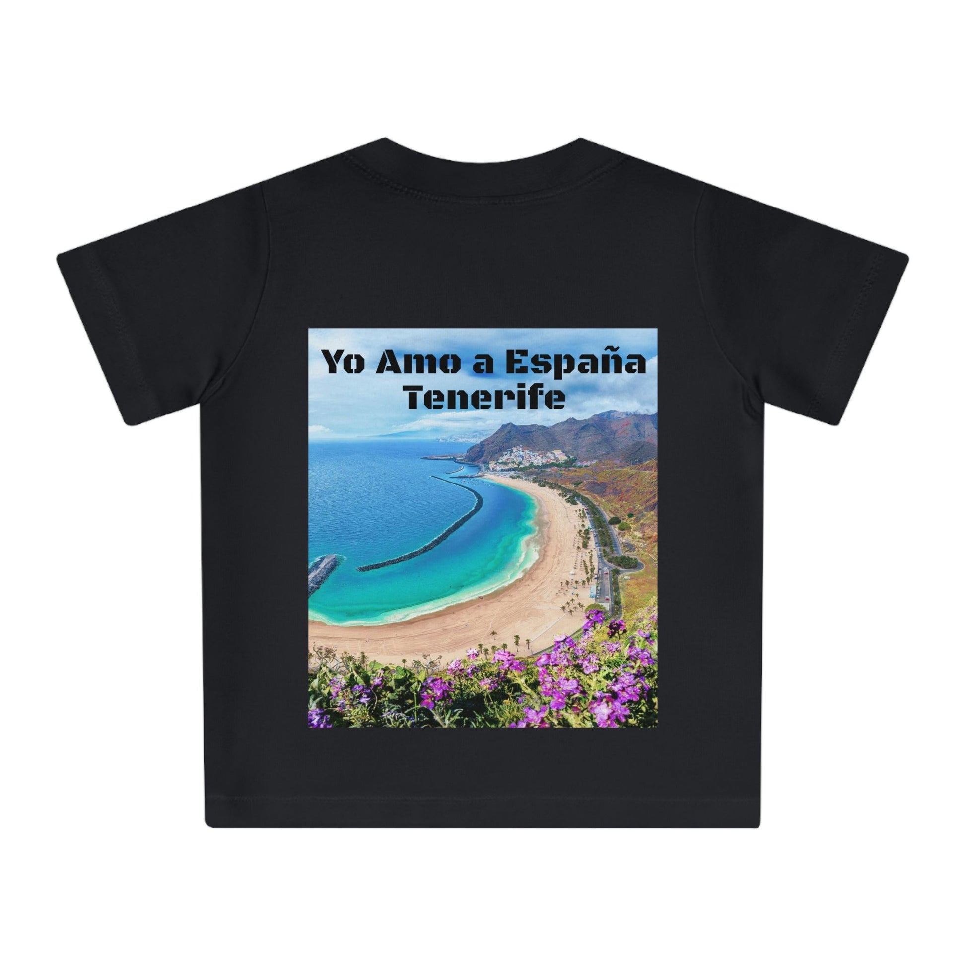 Baby Organic T-Shirt - Images of Gaudi and Tenerife beach - with 'Yo Amo a España - Tenerife' - Printed in EU - SPAIN - Green Forest Home