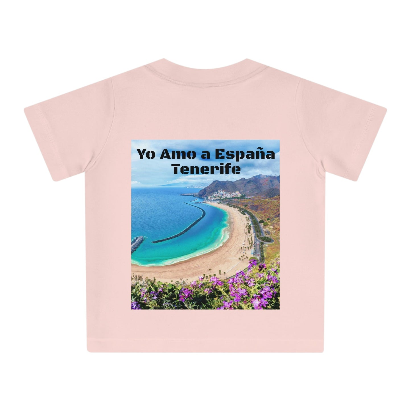 Baby Organic T-Shirt - Images of Gaudi and Tenerife beach - with 'Yo Amo a España - Tenerife' - Printed in EU - SPAIN - Green Forest Home