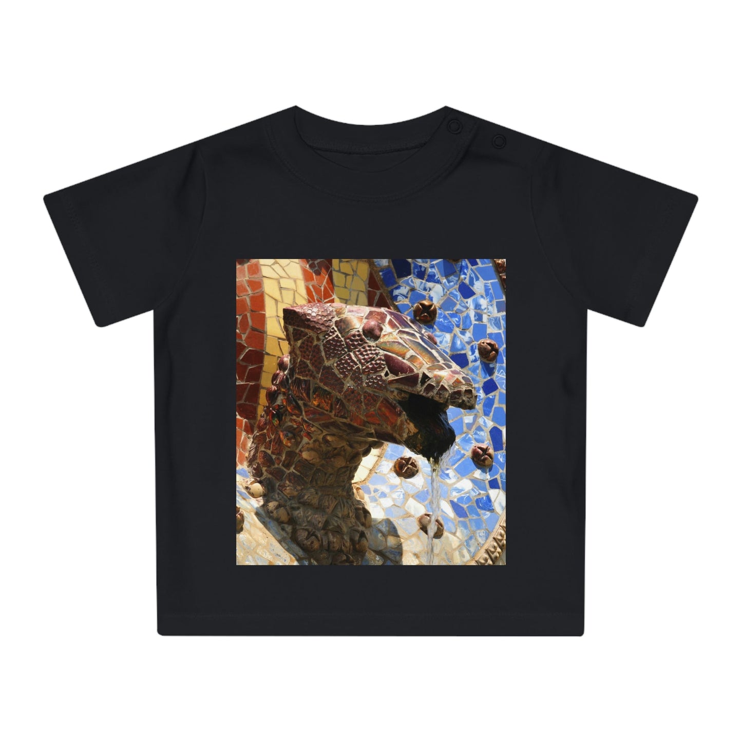 Baby Organic T-Shirt - Images of Gaudi and Tenerife beach - with 'Yo Amo a España - Tenerife' - Printed in EU - SPAIN - Green Forest Home