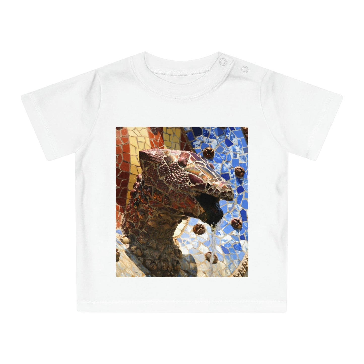 Baby Organic T-Shirt - Images of Gaudi and Tenerife beach - with 'Yo Amo a España - Tenerife' - Printed in EU - SPAIN - Green Forest Home