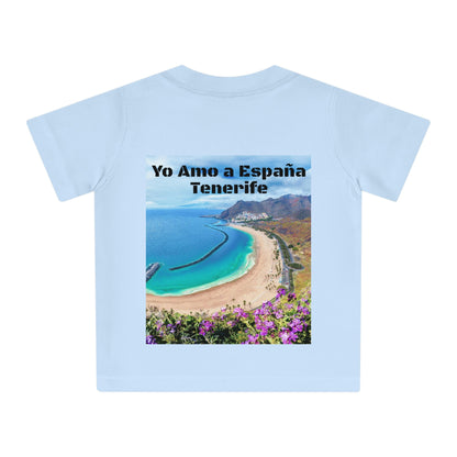 Baby Organic T-Shirt - Images of Gaudi and Tenerife beach - with 'Yo Amo a España - Tenerife' - Printed in EU - SPAIN - Green Forest Home