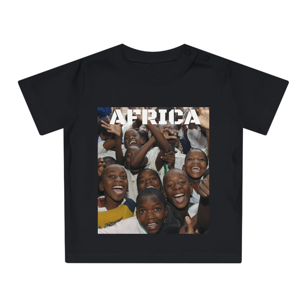 Baby Organic T-Shirt - Kids in school is Africa with JOY and Malcom X statement on EDUCATION - Printed in EU - Green Forest Home