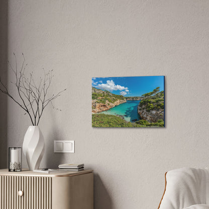 Best Beaches & Islands - Canvas Stretched, 0.75" in 6 sizes - Es calo des Moro - one the best beaches in the world - Mallorca, Balearic Islands, Spain - US Print - Green Forest Home