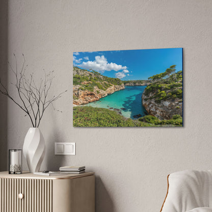 Best Beaches & Islands - Canvas Stretched, 0.75" in 6 sizes - Es calo des Moro - one the best beaches in the world - Mallorca, Balearic Islands, Spain - US Print - Green Forest Home