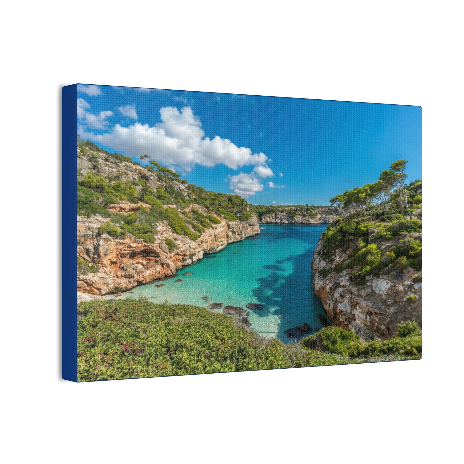 Best Beaches & Islands - Canvas Stretched, 0.75" in 6 sizes - Es calo des Moro - one the best beaches in the world - Mallorca, Balearic Islands, Spain - US Print - Green Forest Home
