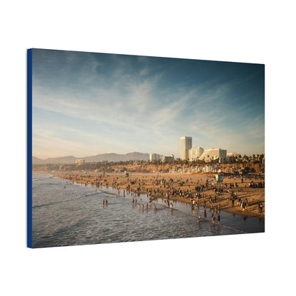 Best Beaches & Islands - Canvas Stretched, 0.75" in 6 sizes - Famous Santa Monica Beach and Venice Beach in California USA - US Print - Green Forest Home