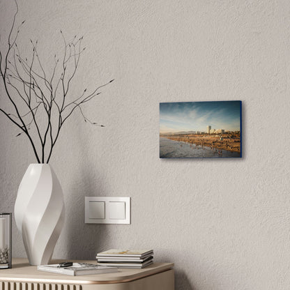 Best Beaches & Islands - Canvas Stretched, 0.75" in 6 sizes - Famous Santa Monica Beach and Venice Beach in California USA - US Print - Green Forest Home