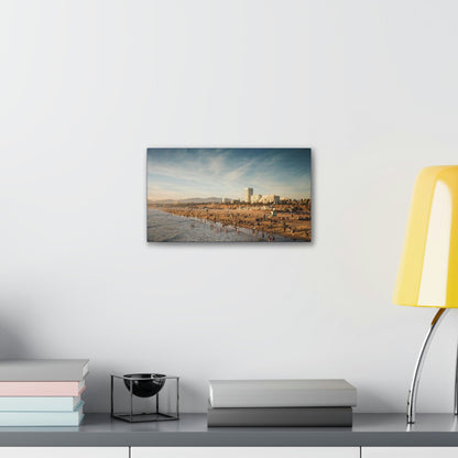 Best Beaches & Islands - Canvas Stretched, 0.75" in 6 sizes - Famous Santa Monica Beach and Venice Beach in California USA - US Print - Green Forest Home