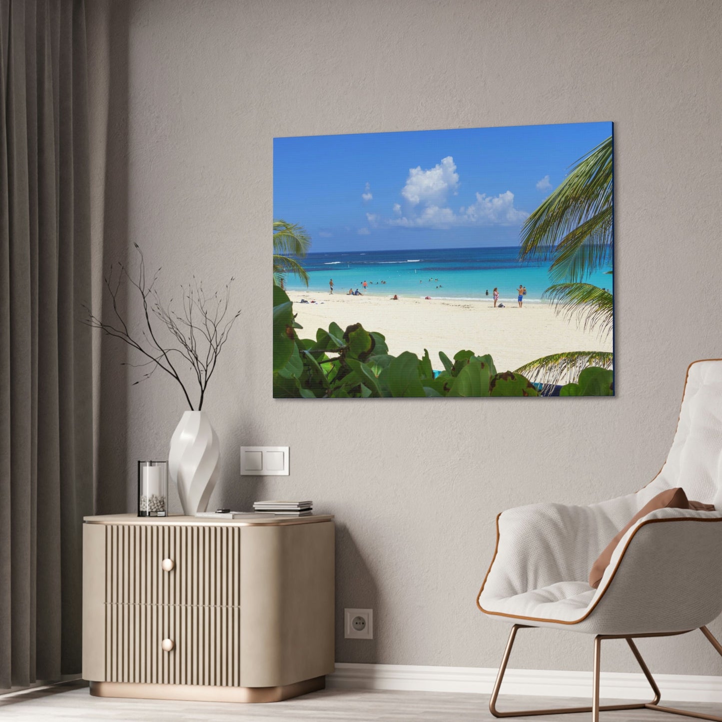 Best Beaches & Islands - Canvas Stretched, 0.75" in 6 sizes - Flamenco Beach on the Puerto Rican Island of Culebra - a top-rated beach in the world - US Print - Green Forest Home